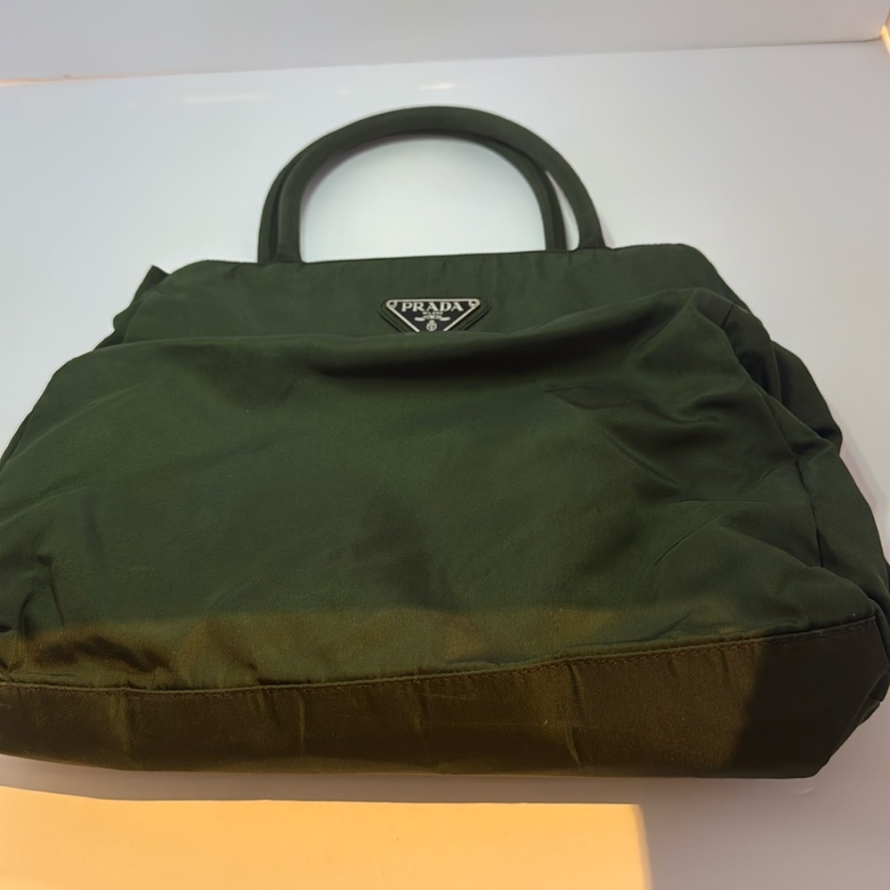 GUC PRADA Tote Bag Nylon Green Auth